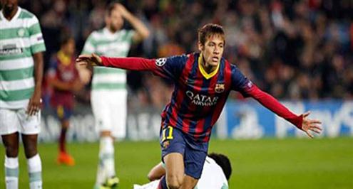 برشلونة يكتسح سلتيك ونيمار يسجل أول هاتريك بدوري الأبطال